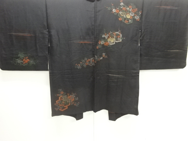 JAPANESE ANTIQUE HAORI / TAISHO ROMAN STYLE / URUSHI / WOVEN PAULOWNIA